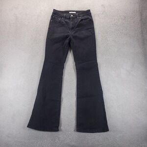 Levis Jeans Womens 29 Black 726 Flare High Rise Dark Wash Stretch Minimalist